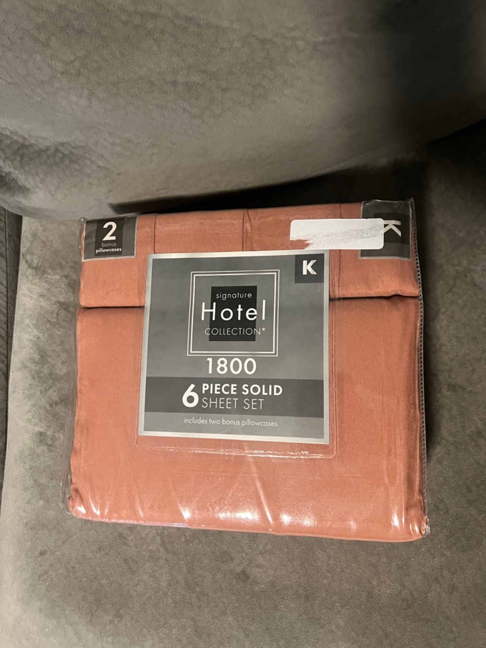 Hotel Collection 1800 6-Piece Solid Sheet Set - Coral